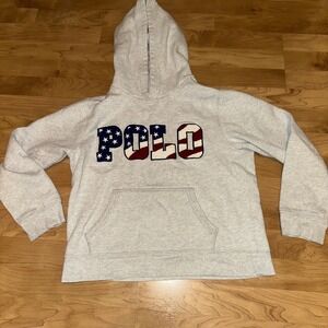 Polo Ralph Lauren Hoodie American Flag Pullover Sweatshirt Kids Size‎ L/G